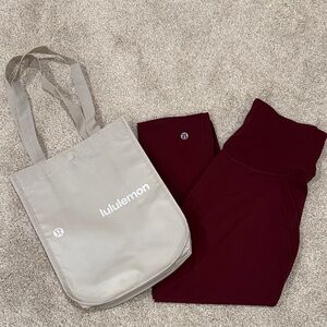 Lululemon Base Pace High-Rise Tight 25”  Legging Red Merlot Size 4